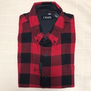 Men’s Chaps red black Buffalo plaid long sleeve shirt